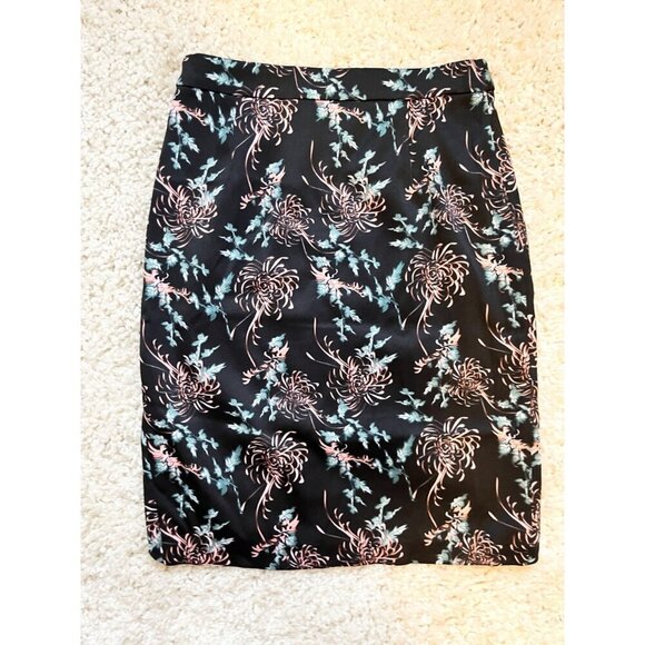 Mark Small Cross Front Black Floral Print Wrap Skirt - Picture 3 of 3